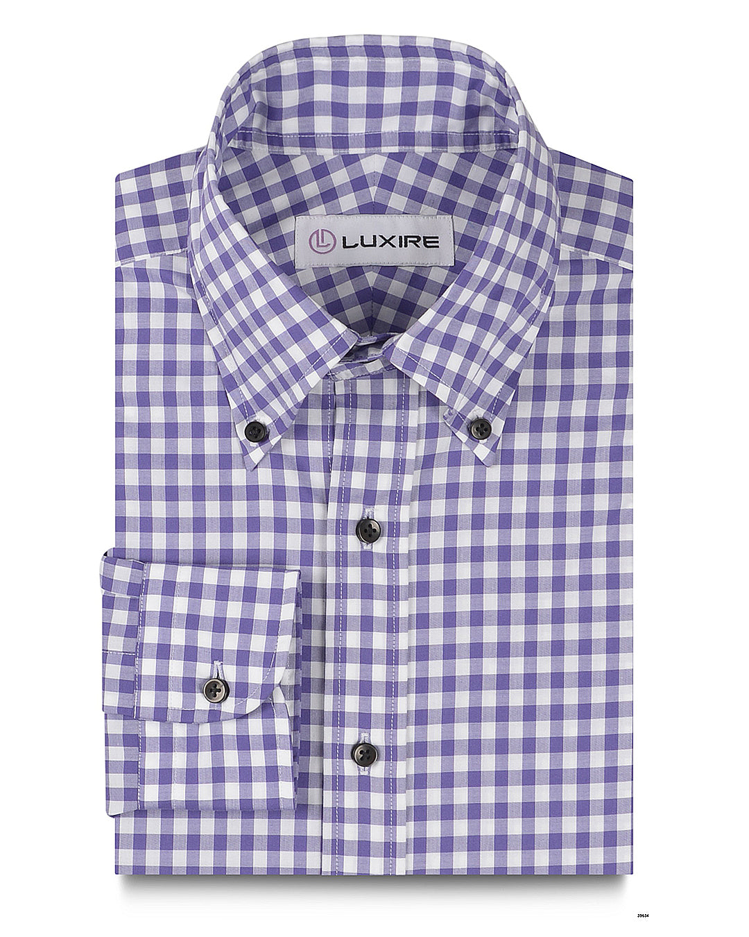 Broad purple Gingham Checks on White - 1