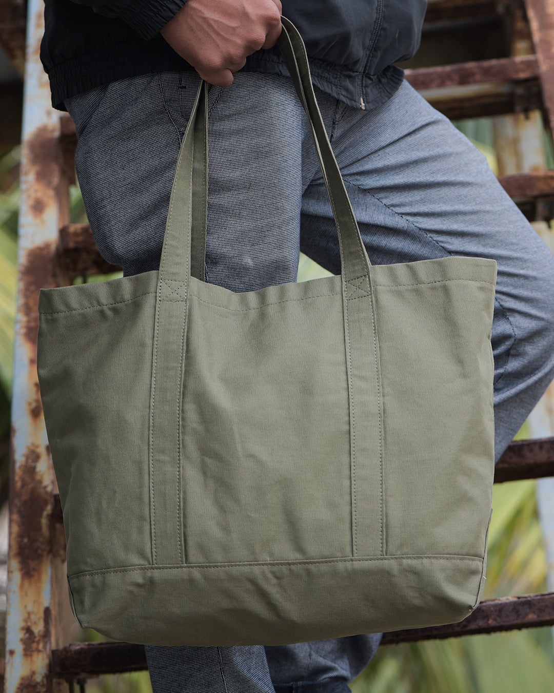 Military Olive Canvas Tote Bag