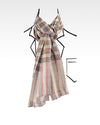 Pashmina Cashmere Wool Scarf Cream Red Green Checks