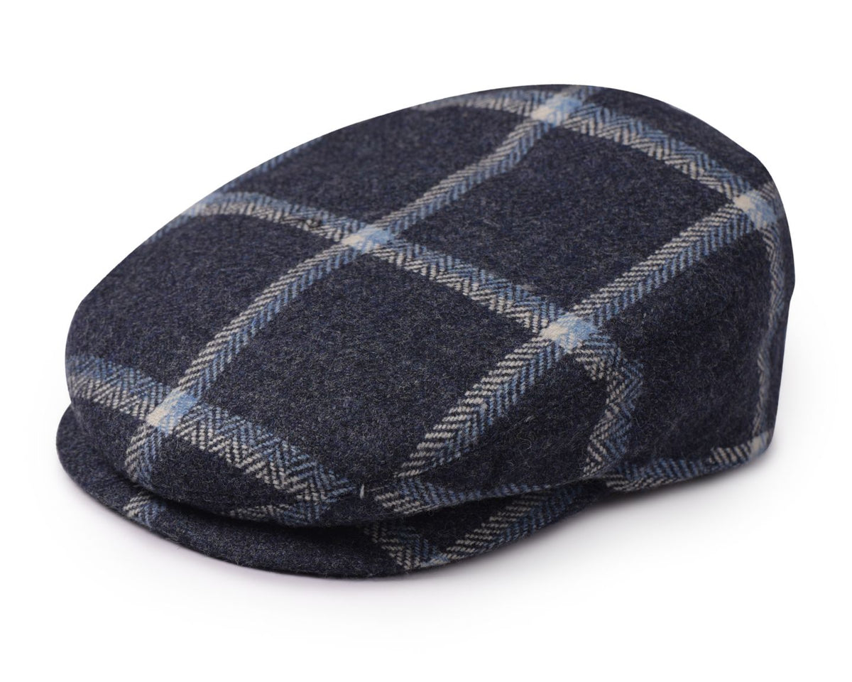 Cap Tweed in Navy Windowpane - 1