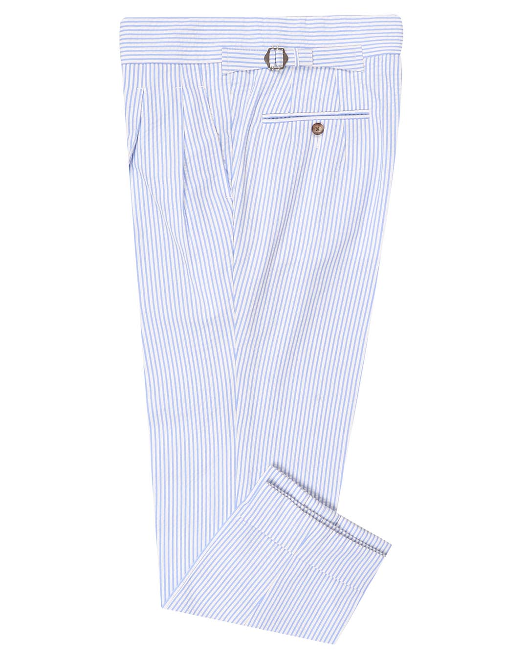 Minnis Blue Stripes Seersucker Pants - 1