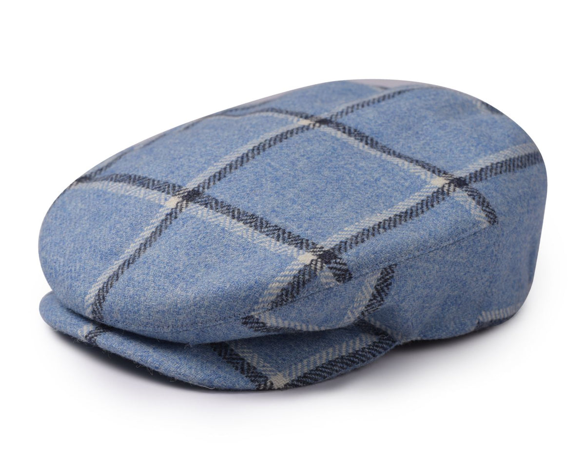 Cap Tweed in Blue Windowpane - 1