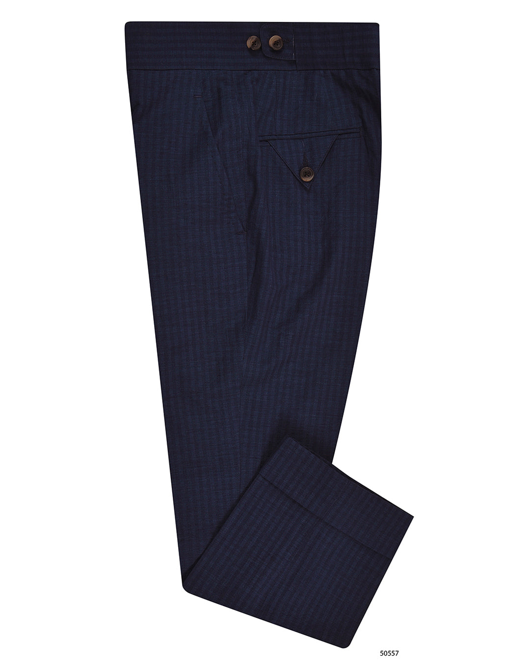 Loro Piana: Dark Blue Stripe Seersucker - 1