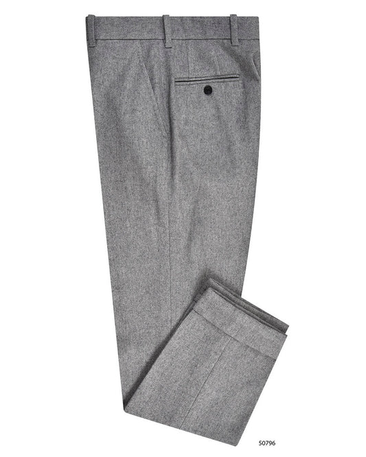 Grey Wool Flannel Dress Pant