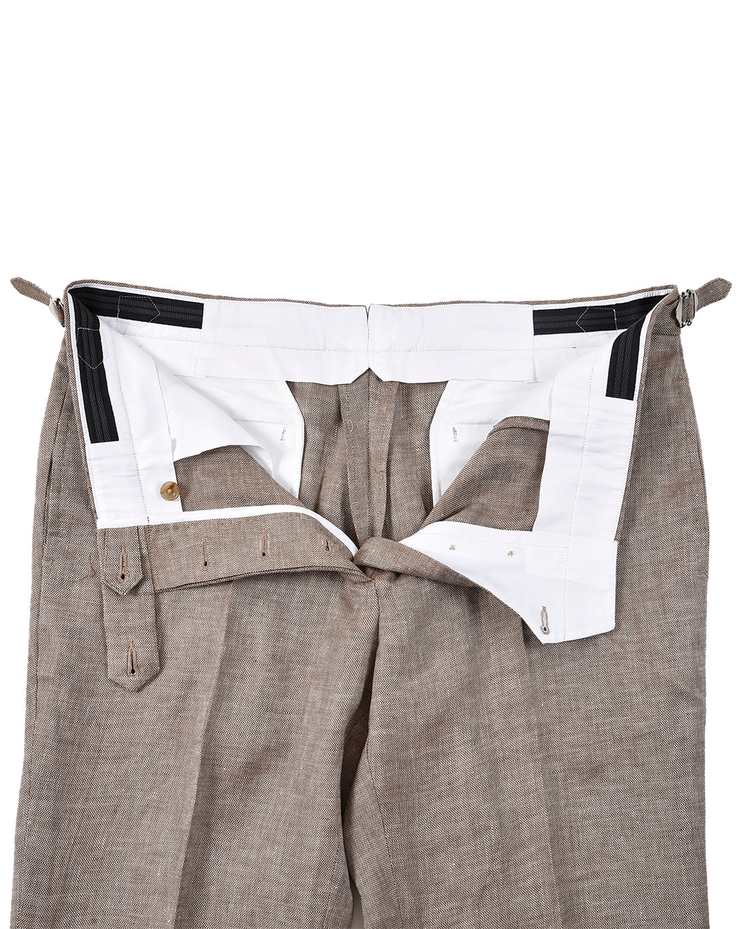 Linen Brown Cream Dress Pant