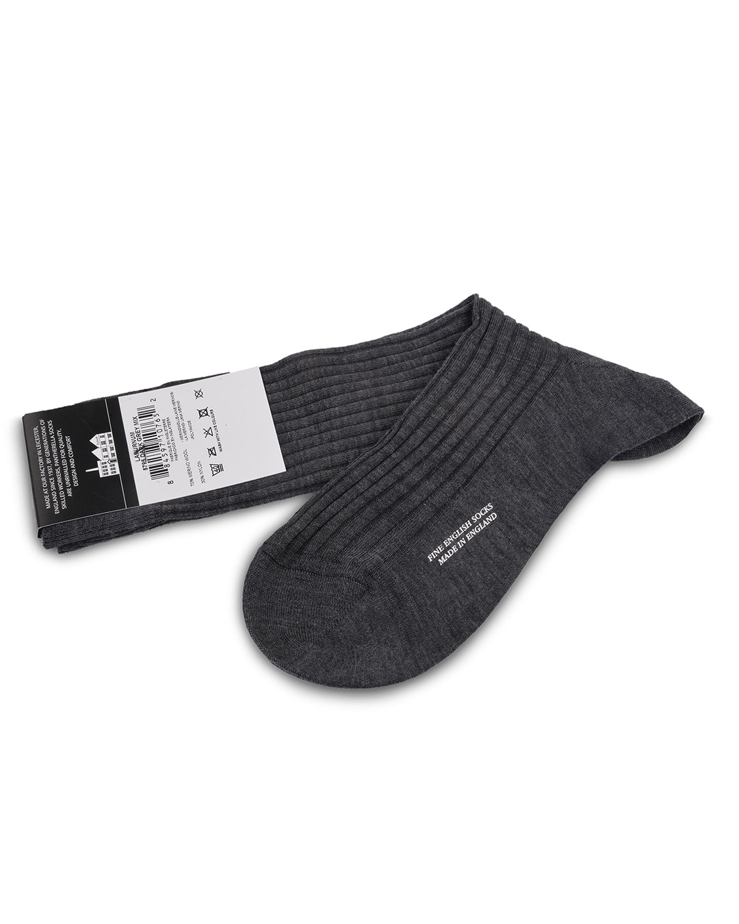 Pantherella LABURNUM Merino  Rib - Dark Grey