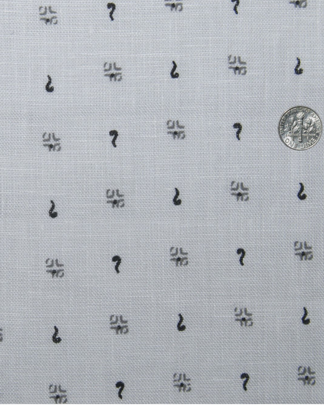 Camp collar PRESET STYLE in Linen: Grey Printed Marks On White - 2