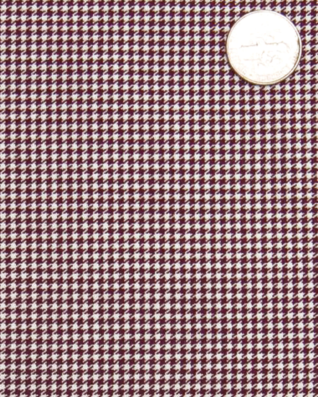 Maroon Houndstooth Checks on White