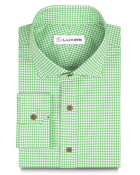 Lincon Green Gingham on White