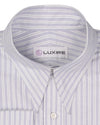 Alumo Oxford  Light Purple and Navy Stripes