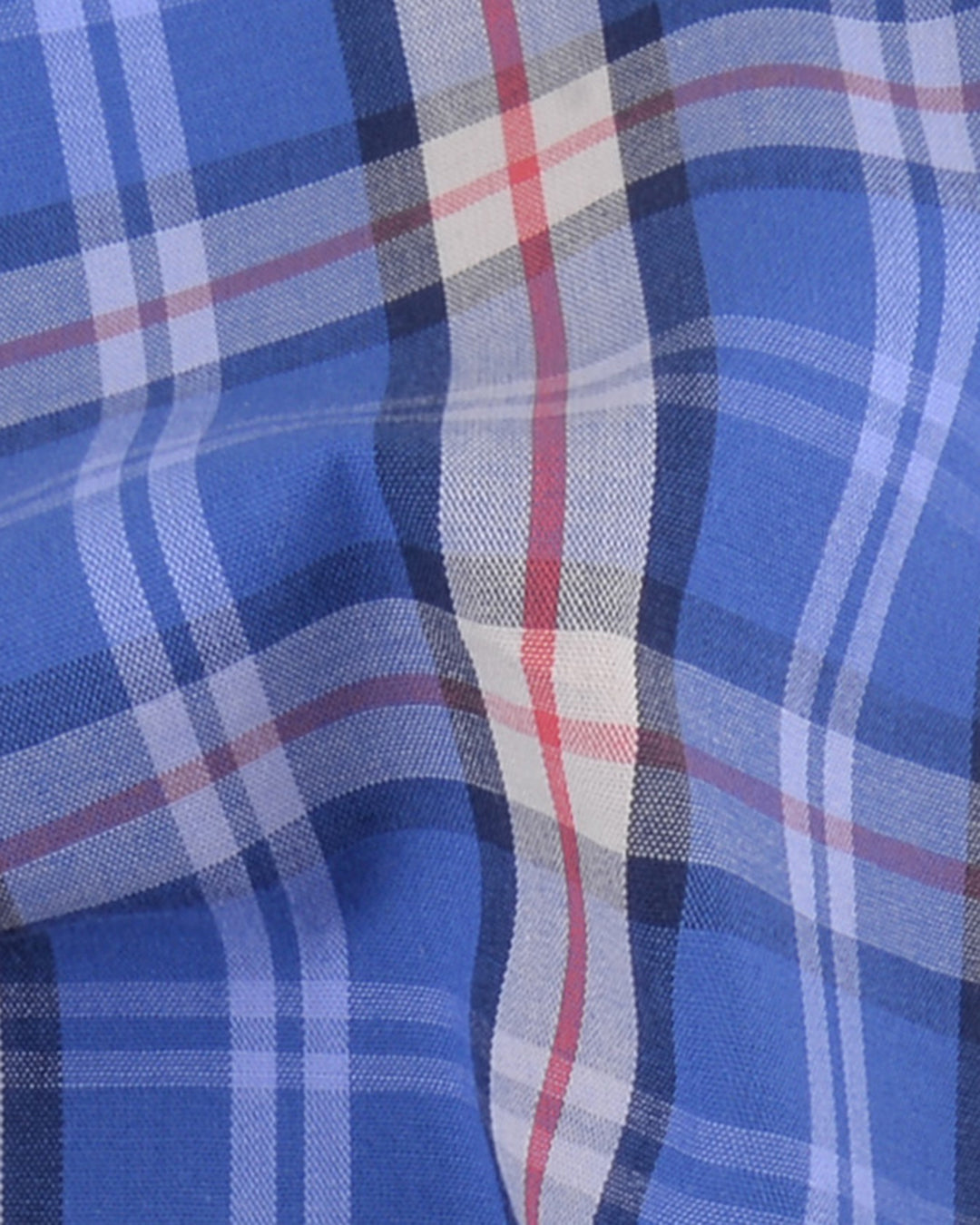 Blue Cream Red Tartan Checks - 4
