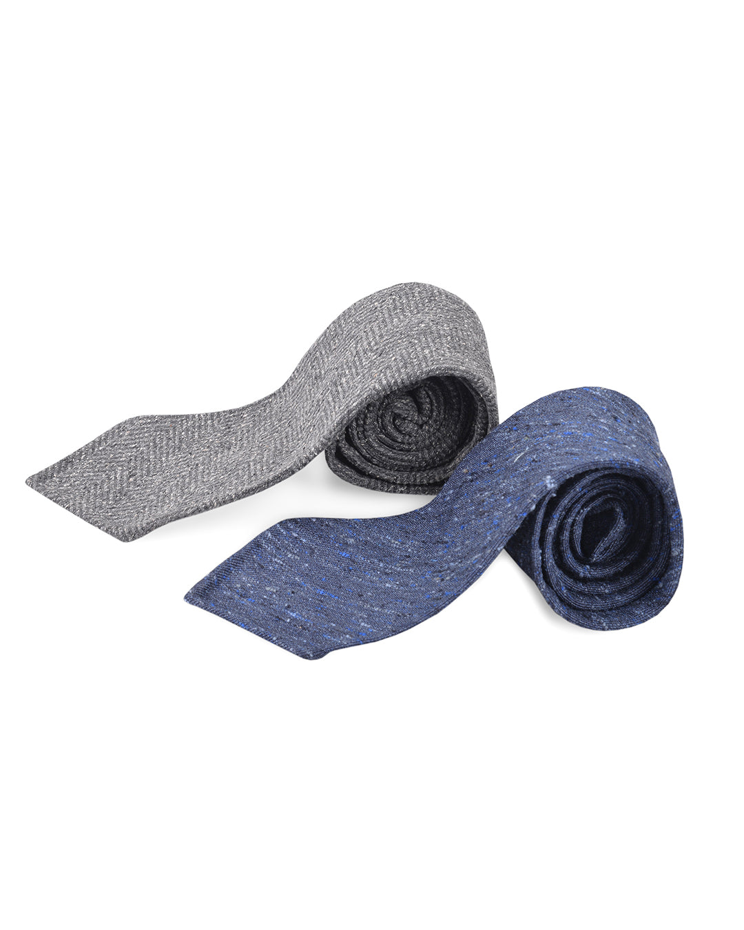 Dark Blue Raw Silk Tie - 1