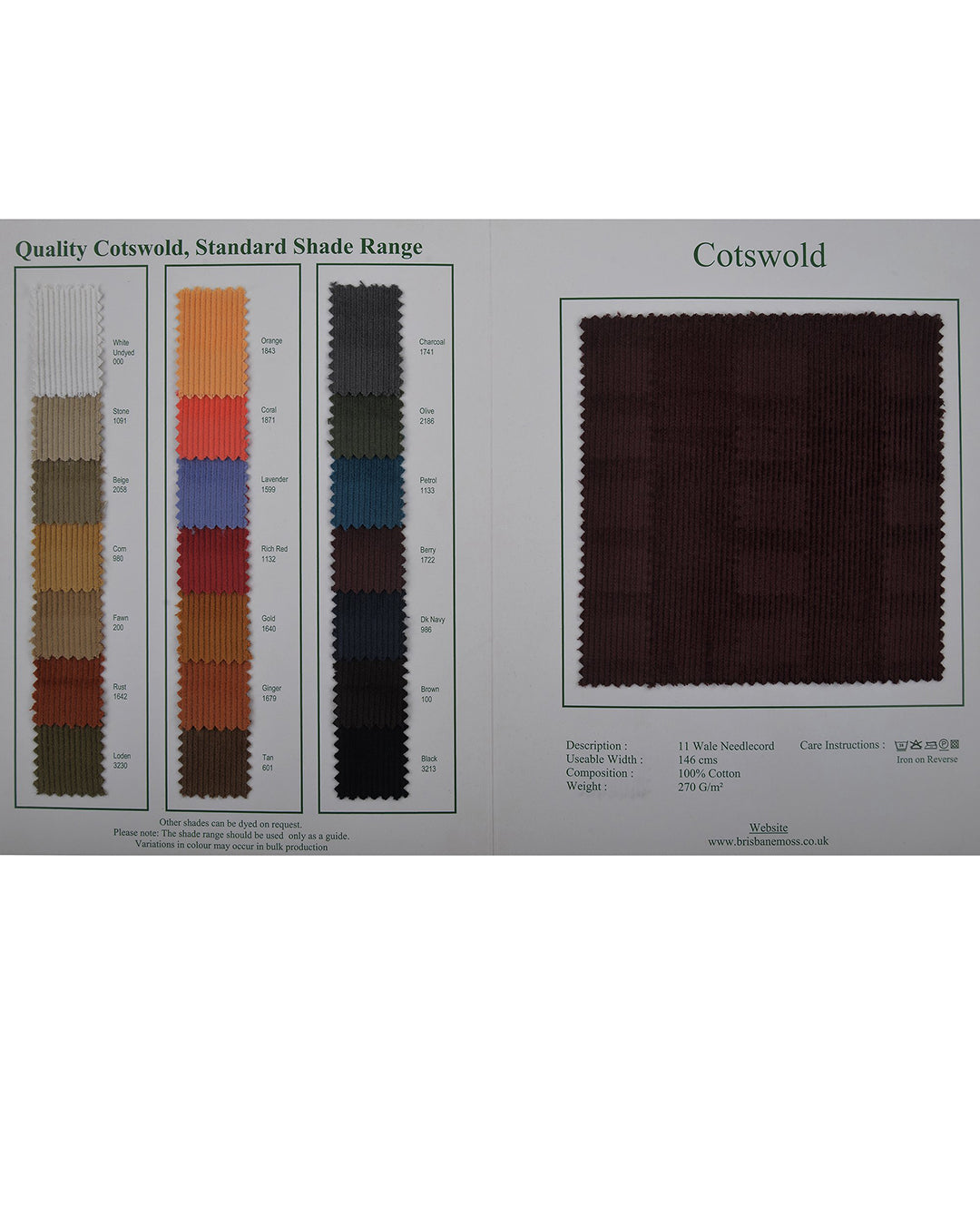 Brisbane Moss Berry Needlecord - 4