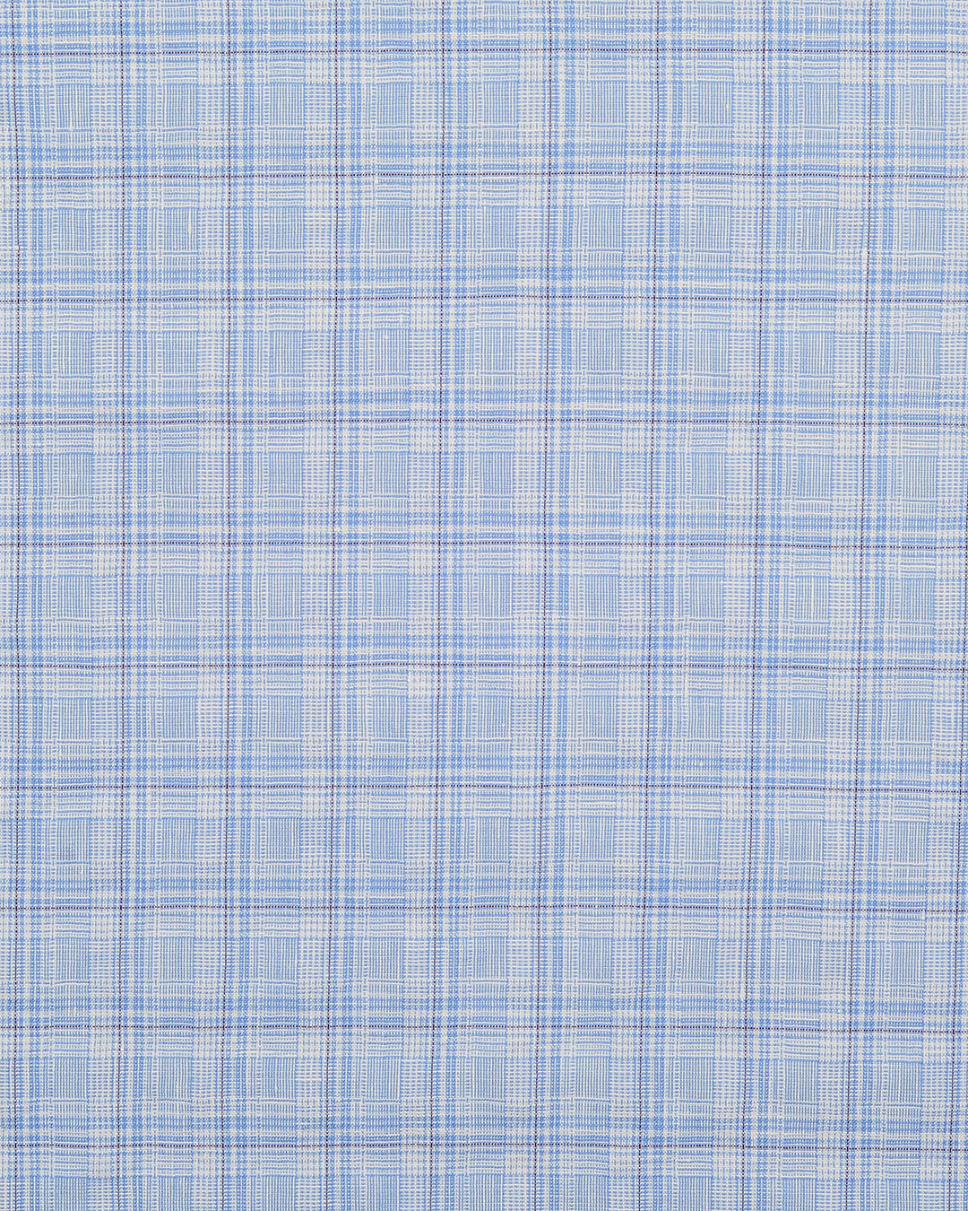 Zegna: Light Blue Tartan Checks Seersucker - 4