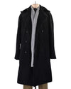 Cashmere Wool Scarf Grey White Diagonal Stripes