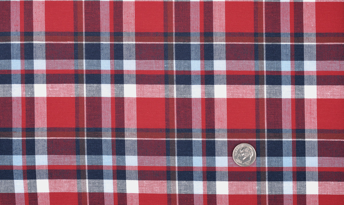 Bright Red Blue Madras Checks - 3