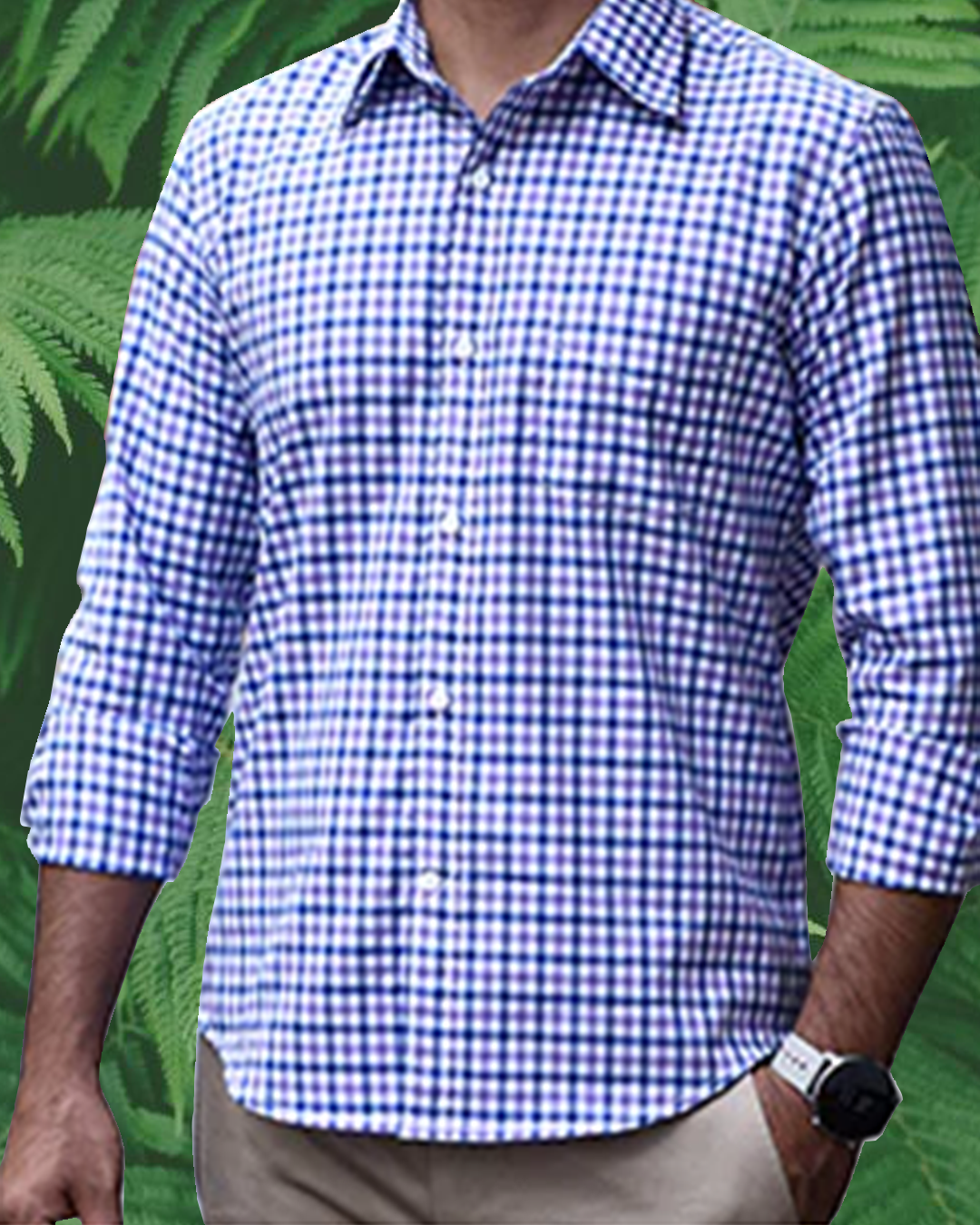 Navy Purple White Checks - 1