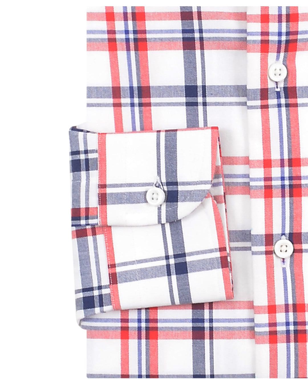 Classic Red Navy White Checks Oxford