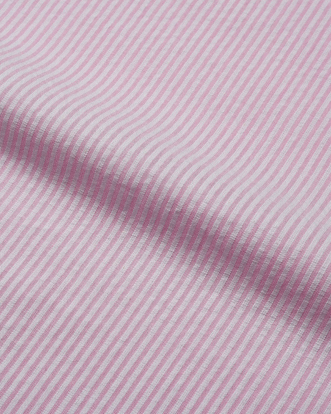 Summer Shirt in Pink White Pin Stripes Seersucker - 2