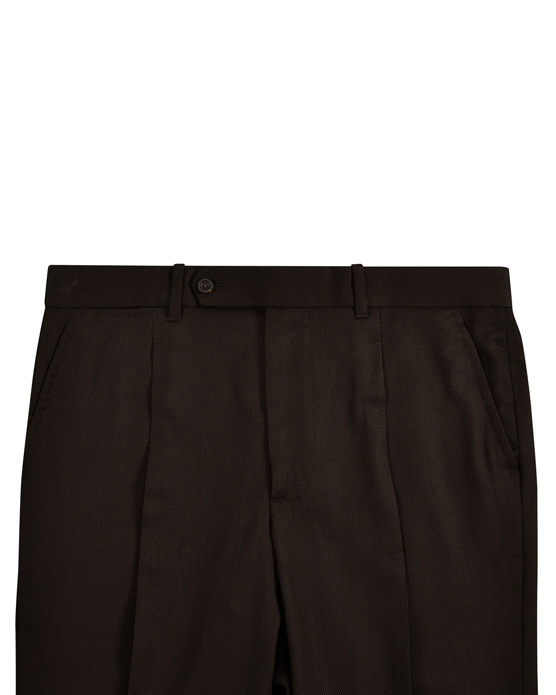 Brown Wool Birdseye Dress Pant - 2