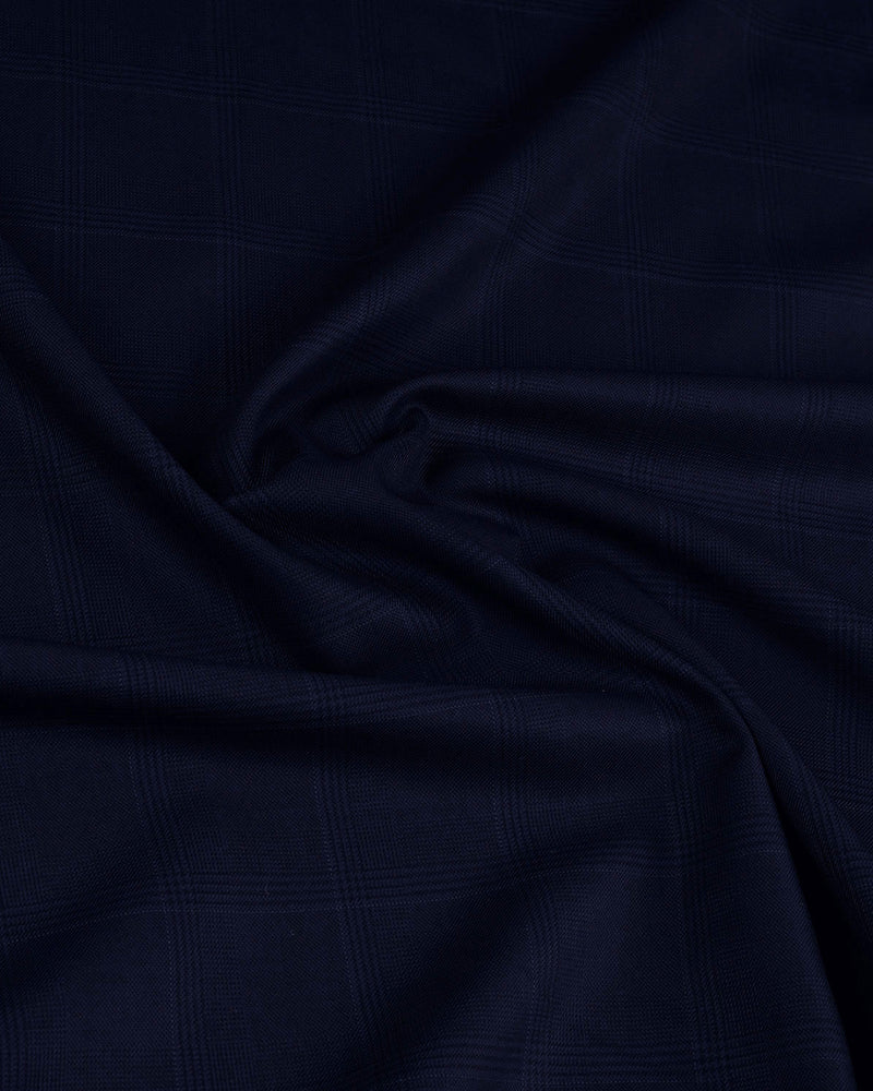 Drago: Super 160s Navy Prince of Wales Checks Dress Pant