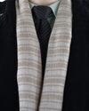 Cashmere Wool Scarf Fade Brown Cream Checks With Self Design