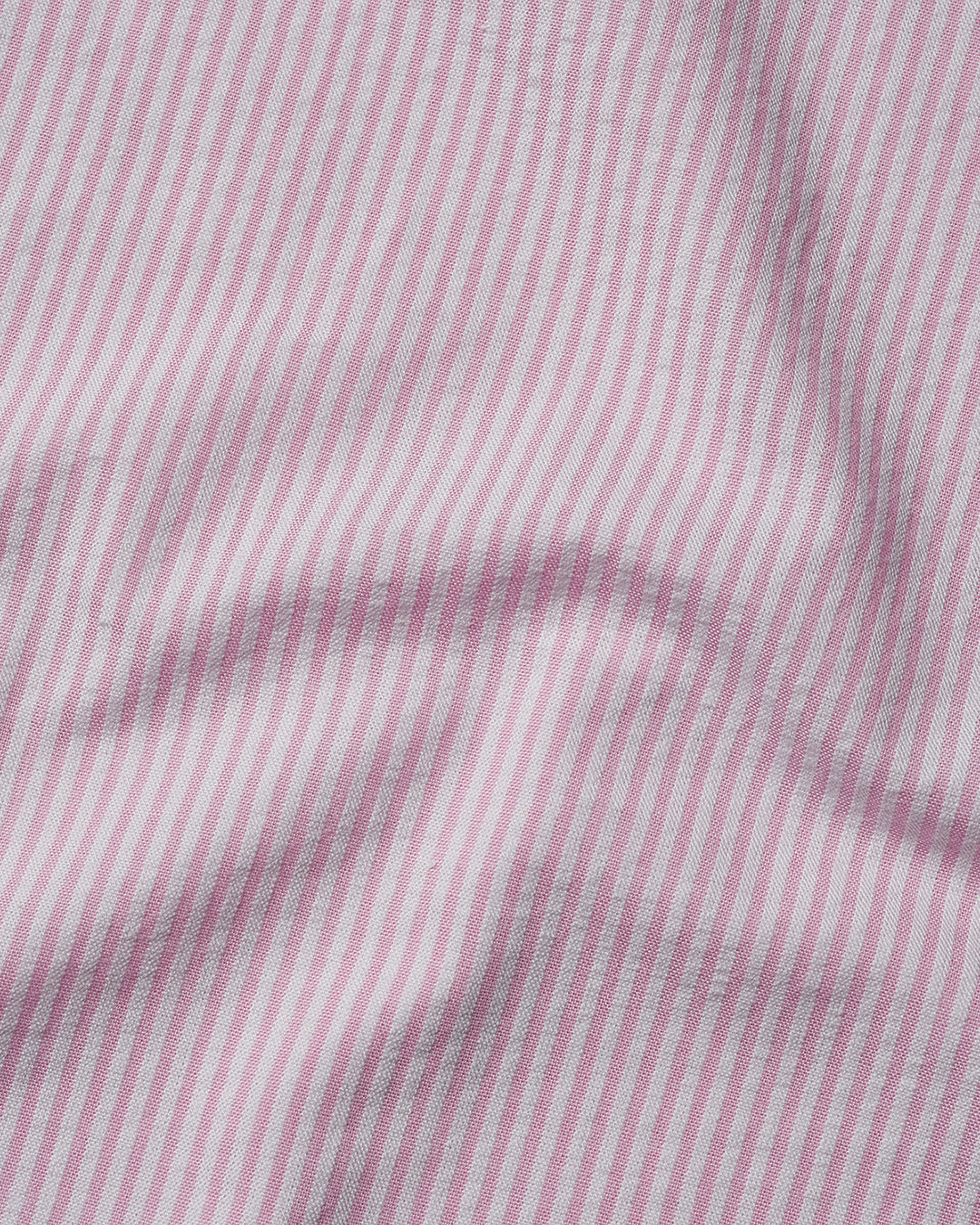 Pink White Pin Stripes Seersucker - 4