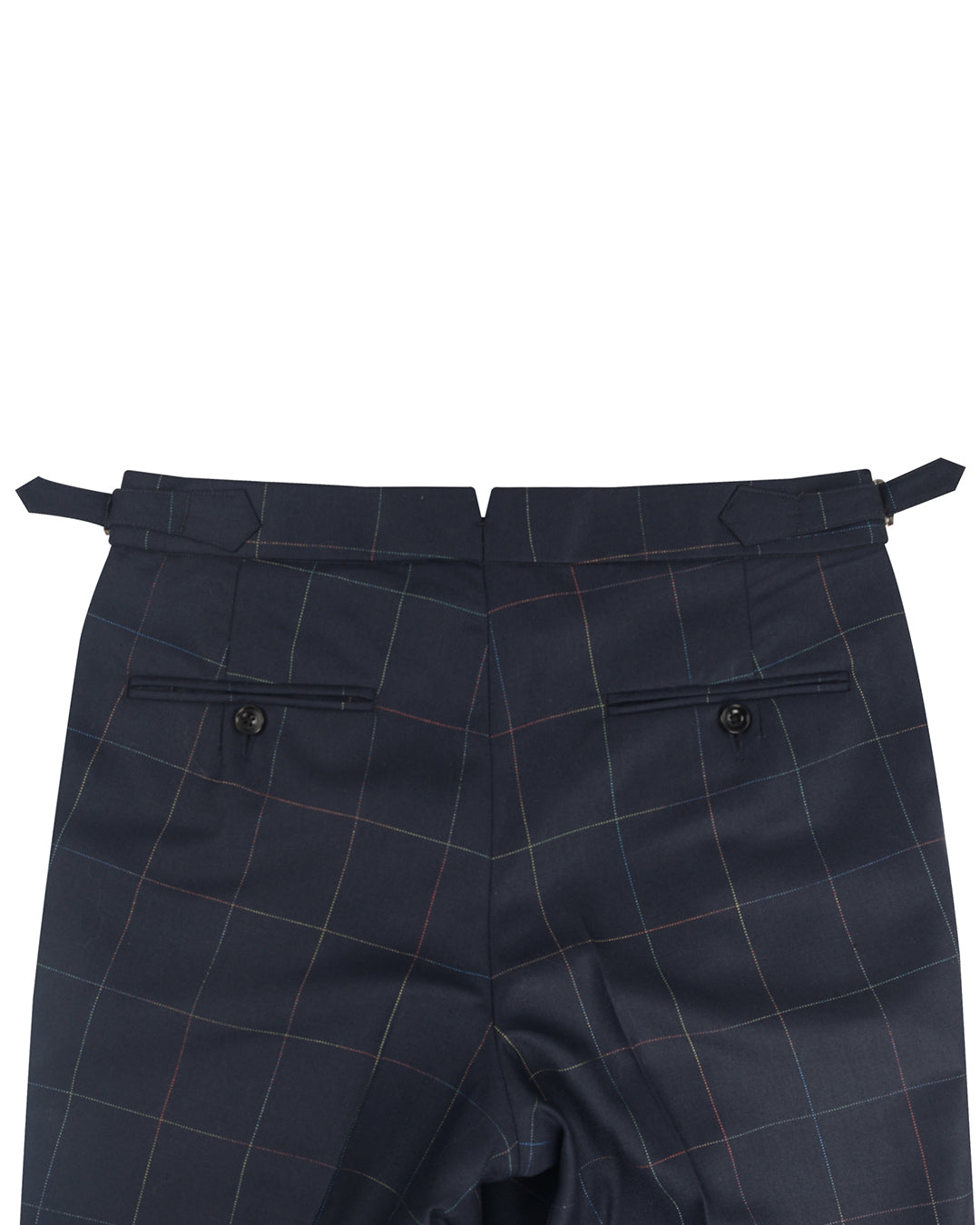 Dugdale Navy Windowpane Twill Pant