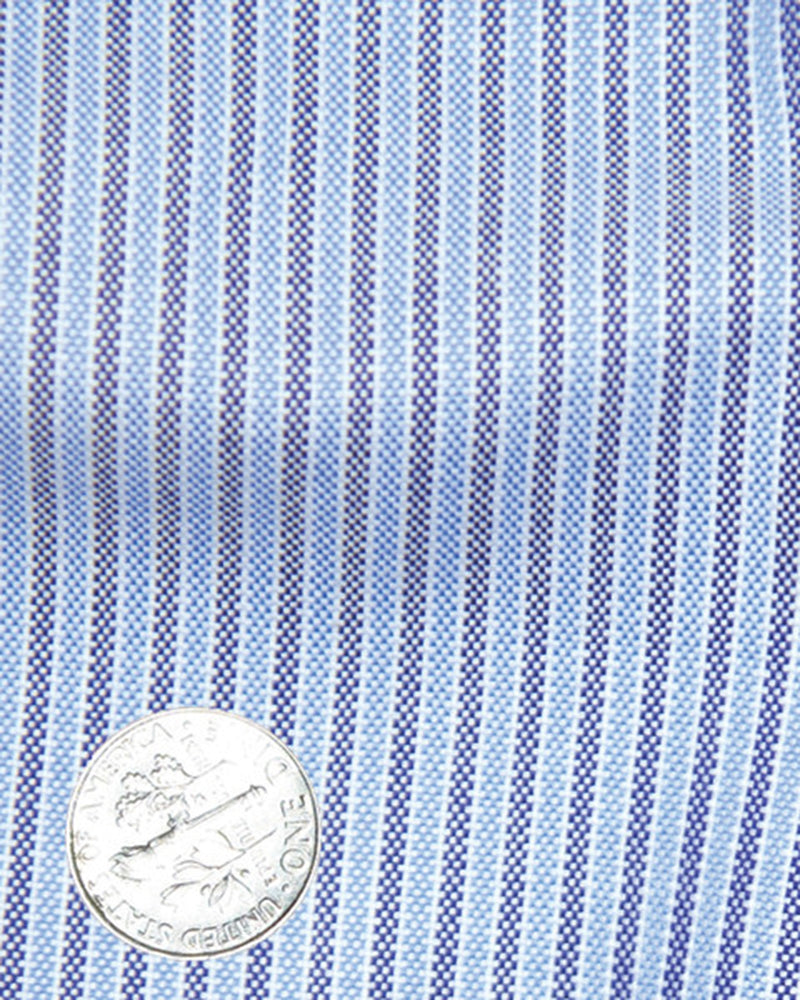 Navy Blue Stripes on White