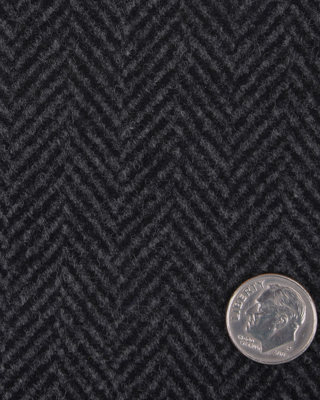 EThomas Wool Cashmere: Dark Grey Herringbone - 7