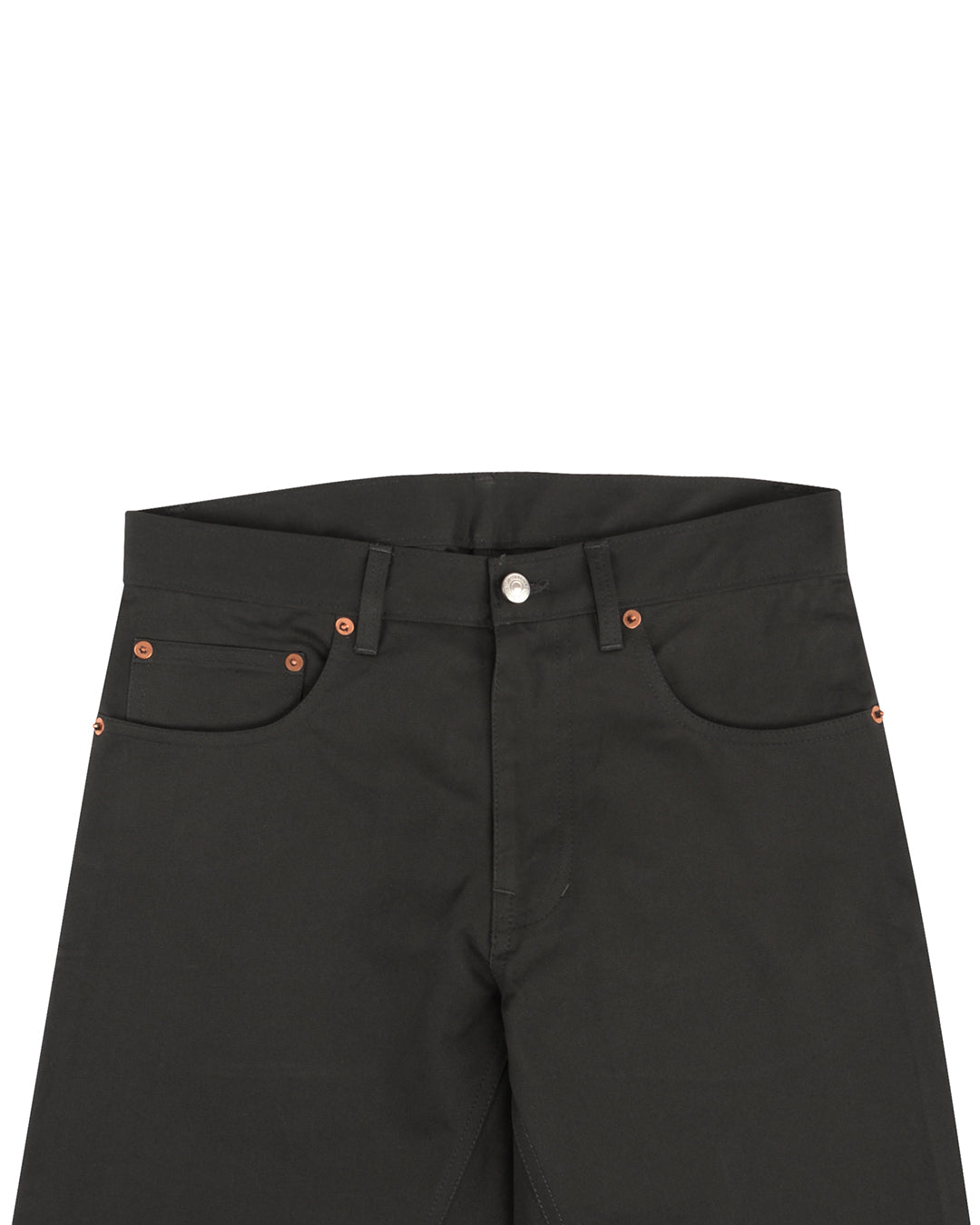 Faded Black Cotton Twill Jeans - 2