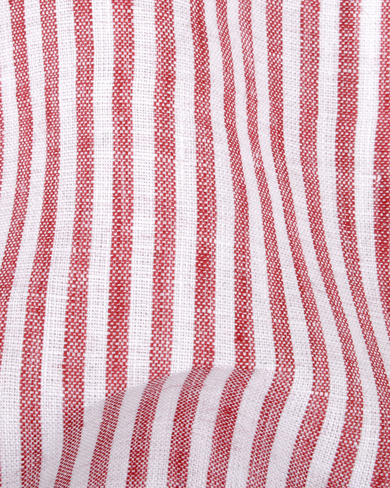 Linen: Red White Candy Stripes