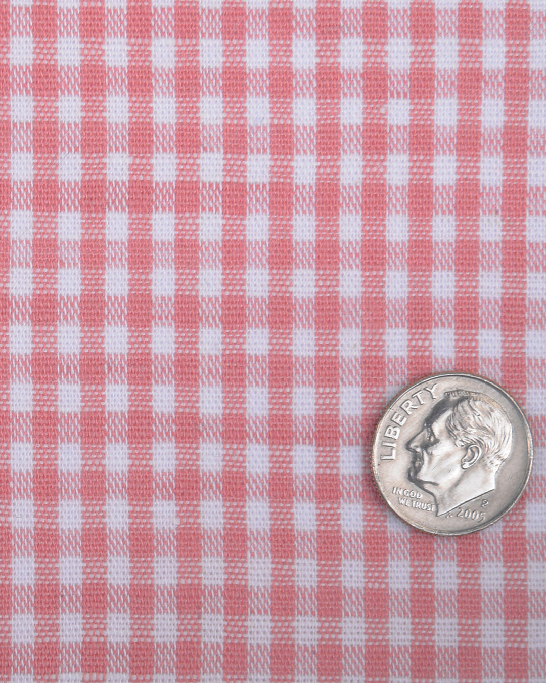 Cotton Linen: Dark Peach Gingham Checks - 4