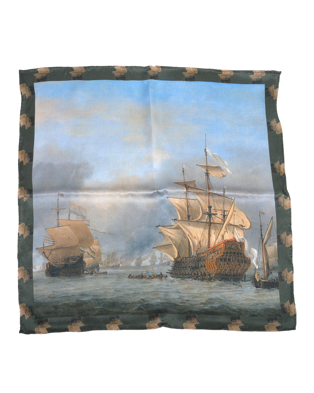 Pocket Square- Grey Sailor Boats - 1