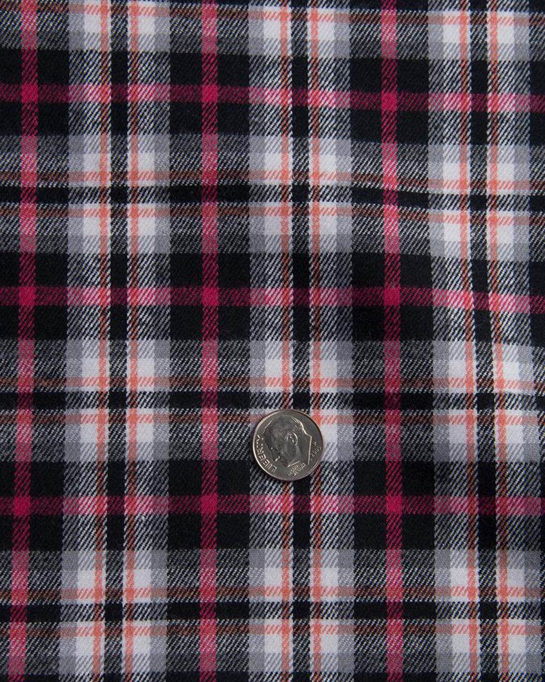 Pink Black White Madras Twill Flannel Work Shirt - 4