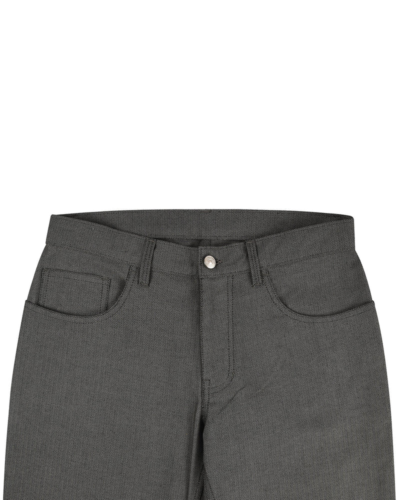 Grey Black Herringbone Pants