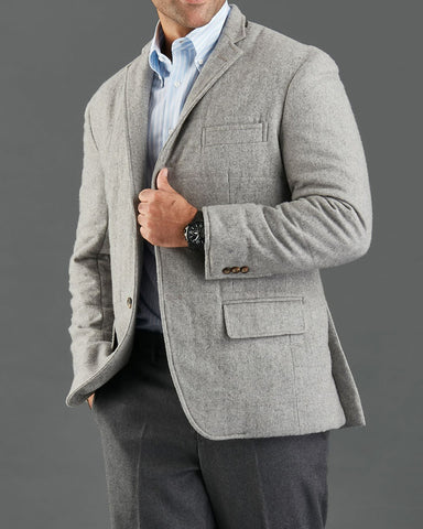 Grey Wool Flannel Jacket