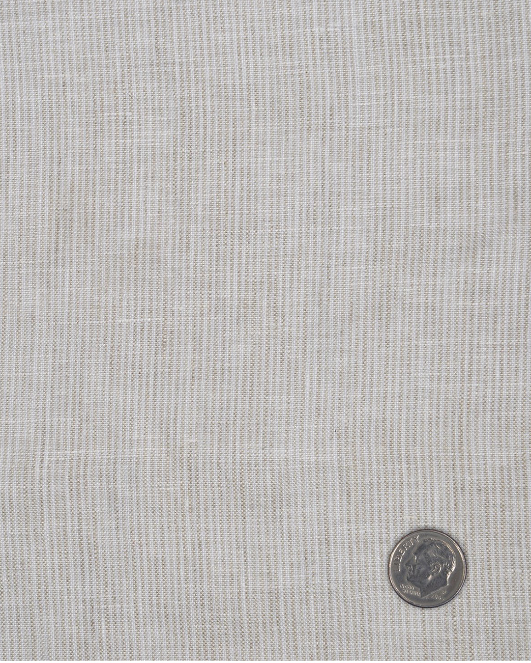 Ecru White Dress Stripes Linen - 5