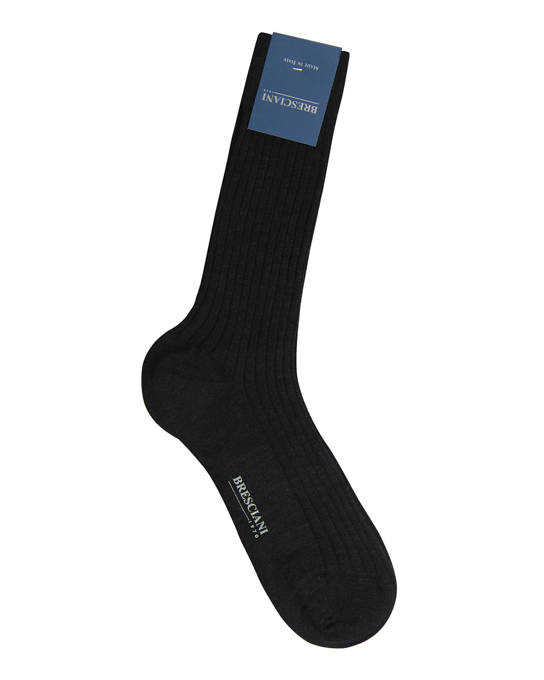 Bresciani Wool Rib Socks-Antracite