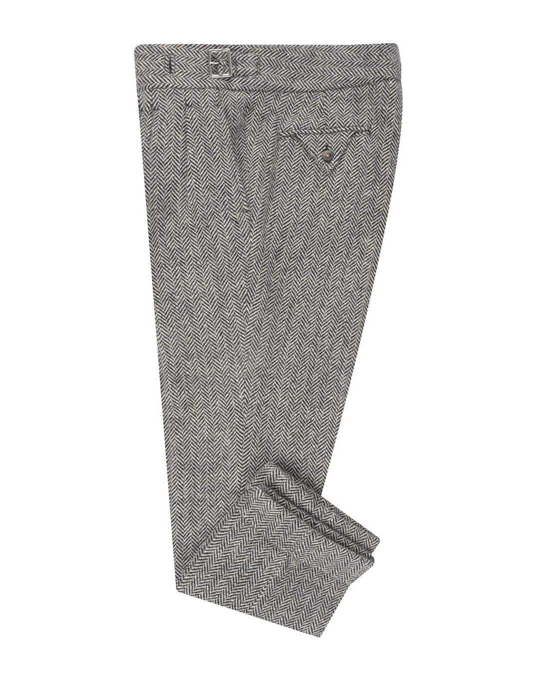 Molloy Herringbone Donegal Tweed Pants - Grey - 1