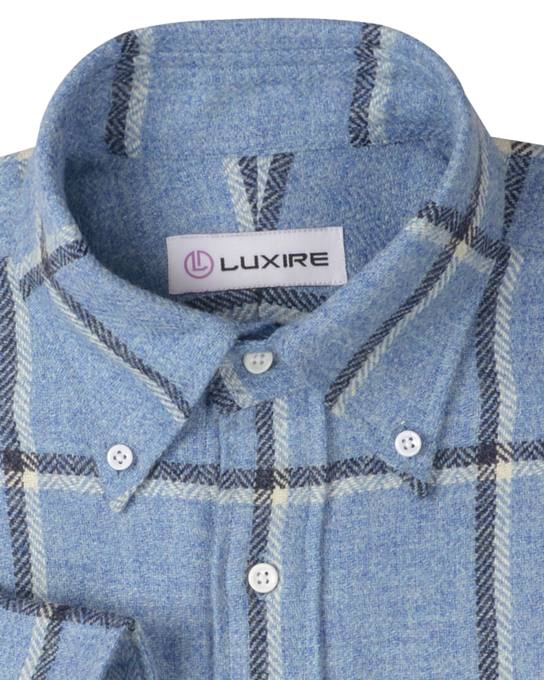 Dugdale Light Blue Windowpane Tweed Shirt - 3