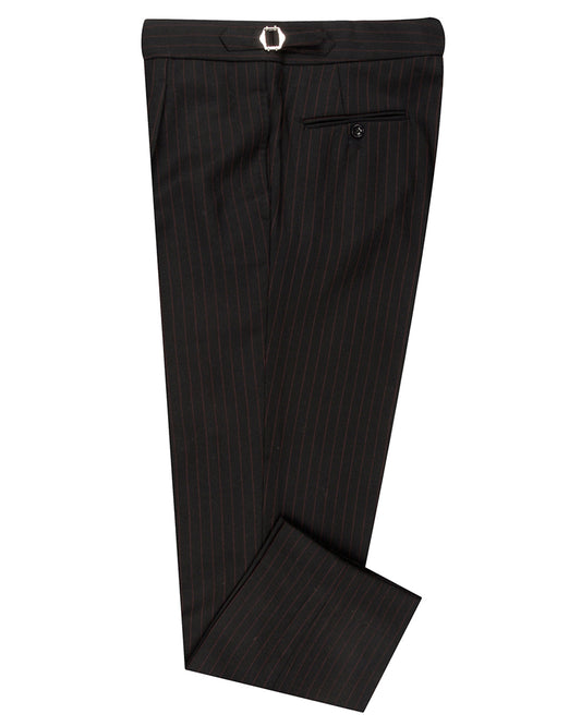 Dugdale Royal Classic: Black Twill with Brown Pinstripes