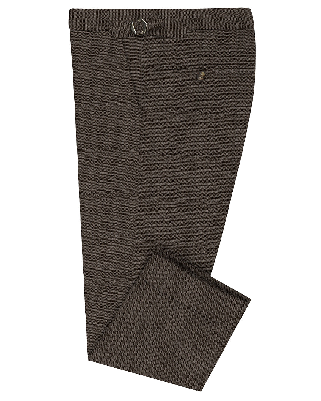Performance Chino: Brown Herringbone - 1