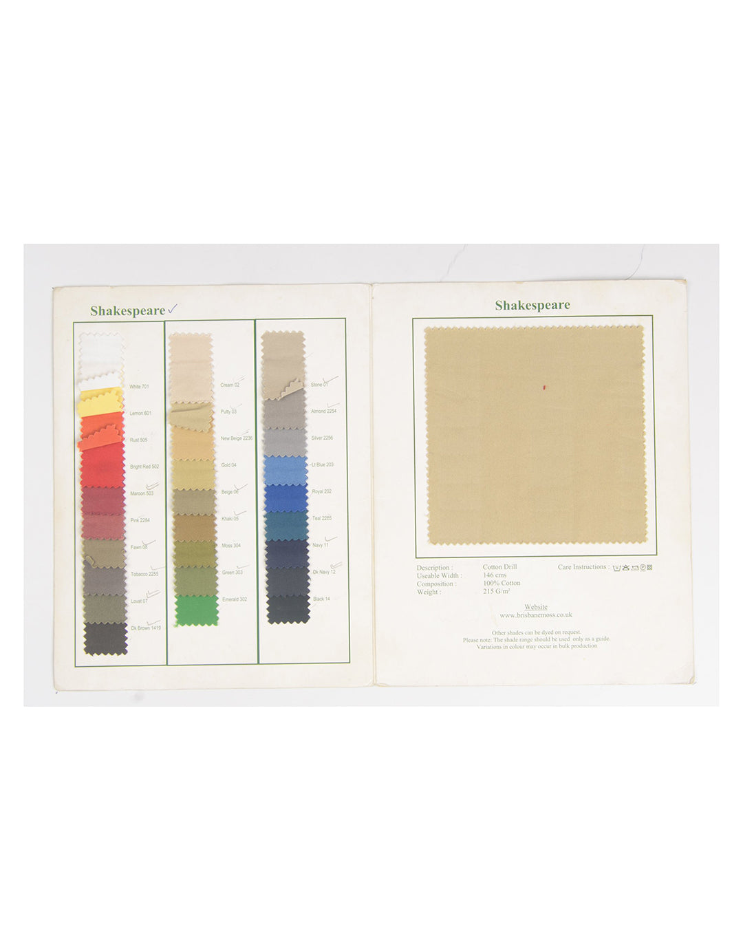 Brisbane Moss Drab Green Twill - 6