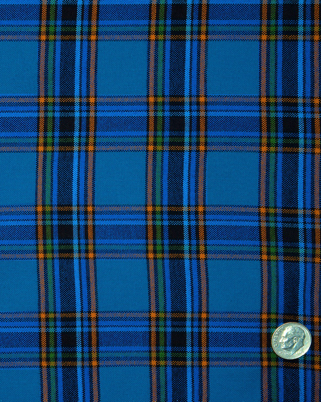 Blue Black Dark Orange Green Tartan Checks