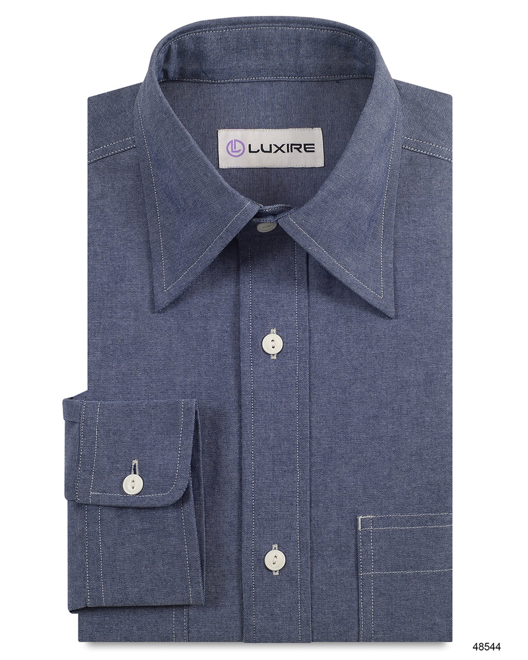 Dark Navy Denim Chambrey - 1