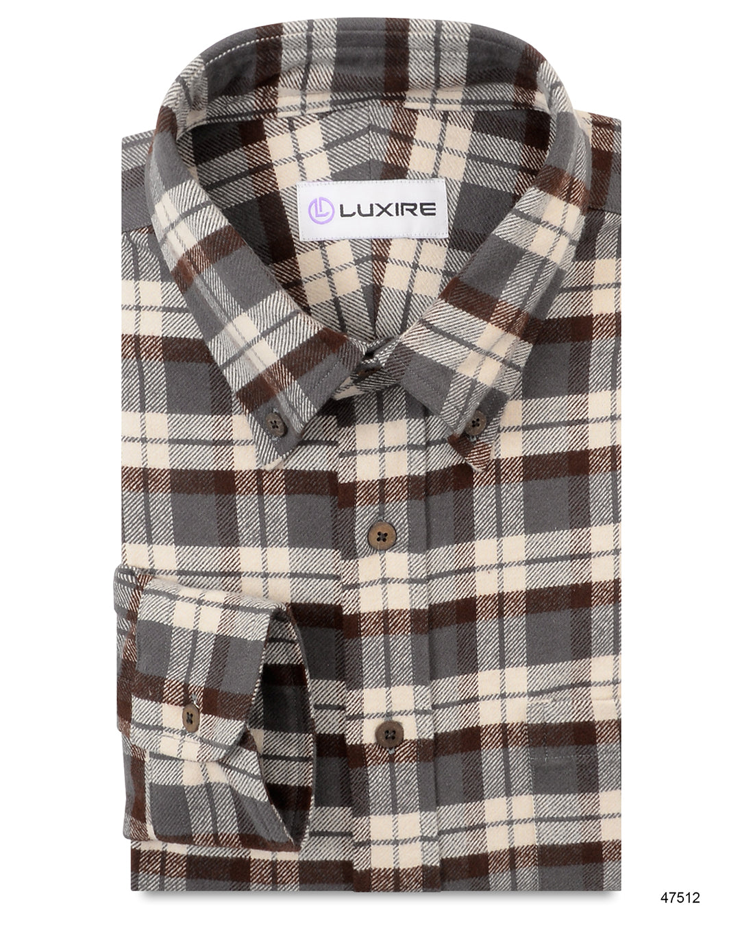 Brown Ecru Checks Flannel Shirt - 1