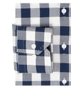 Navy White Windowpane Gingham Soft Twill