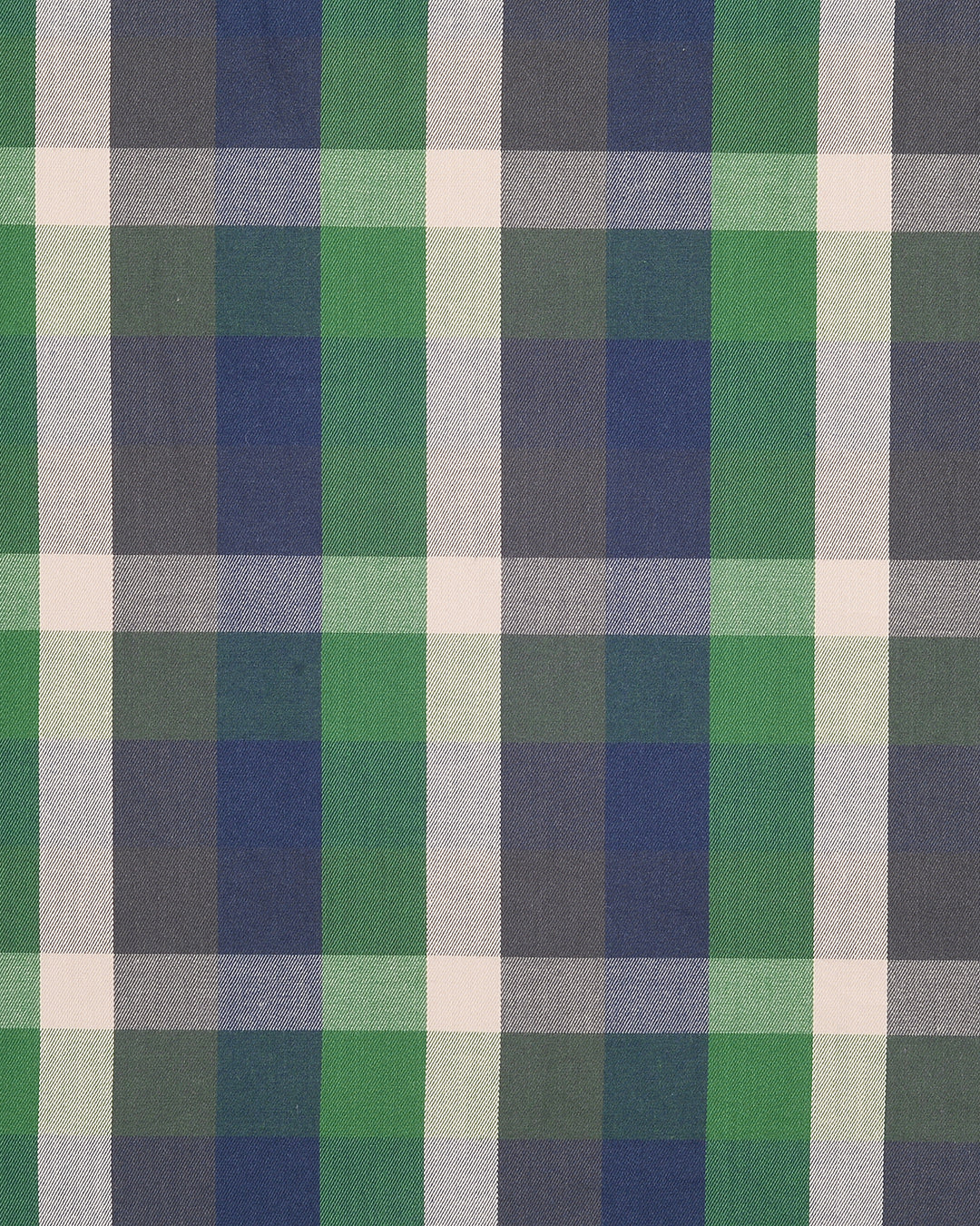 Twill: Green Navy Checks - 6
