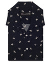Printed Flower On Dark Navy Shirt